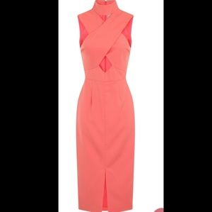 Brand new Lavish Alice Cut-out coral dress Sz. 4